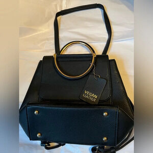 MYSTIQUE~100% VEGAN~ BLACK HANDBAG~BACKPACK~NWOT